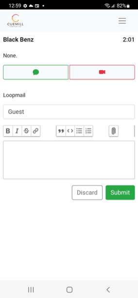 Cuemill UI Screen 1 - Before